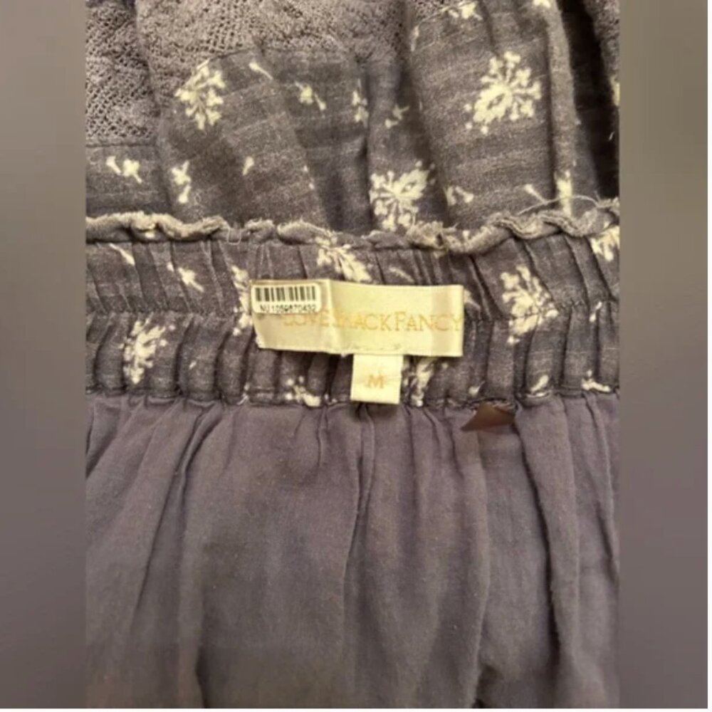 LoveShackFancy Floral Print Mini Cotton Grey Skirt size M - Picture 4 of 8
